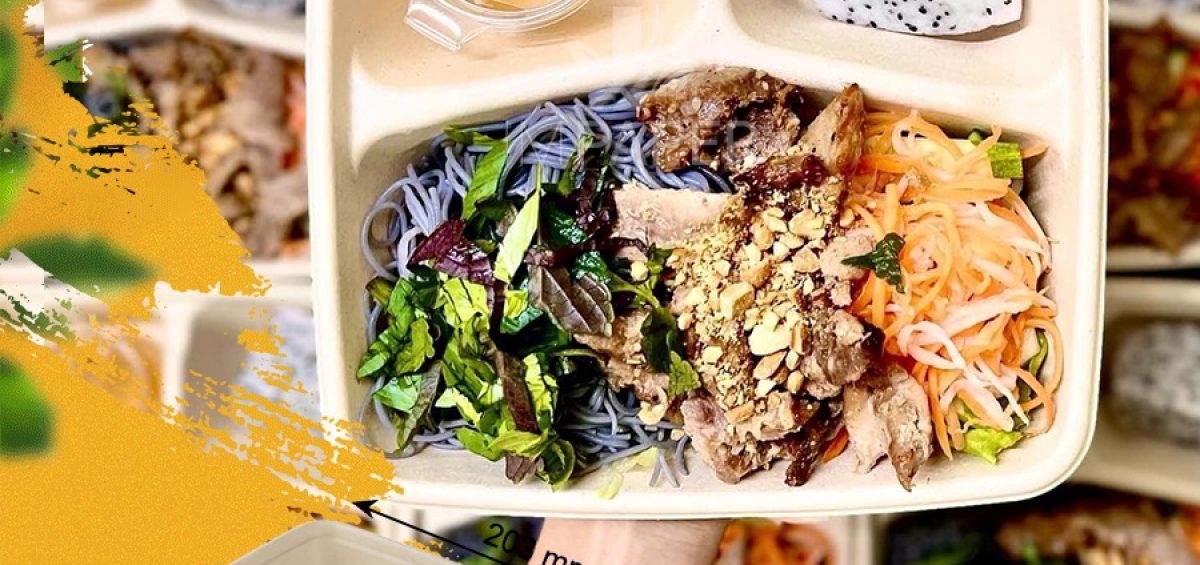 hộp bã mía vuông 3 ngăn