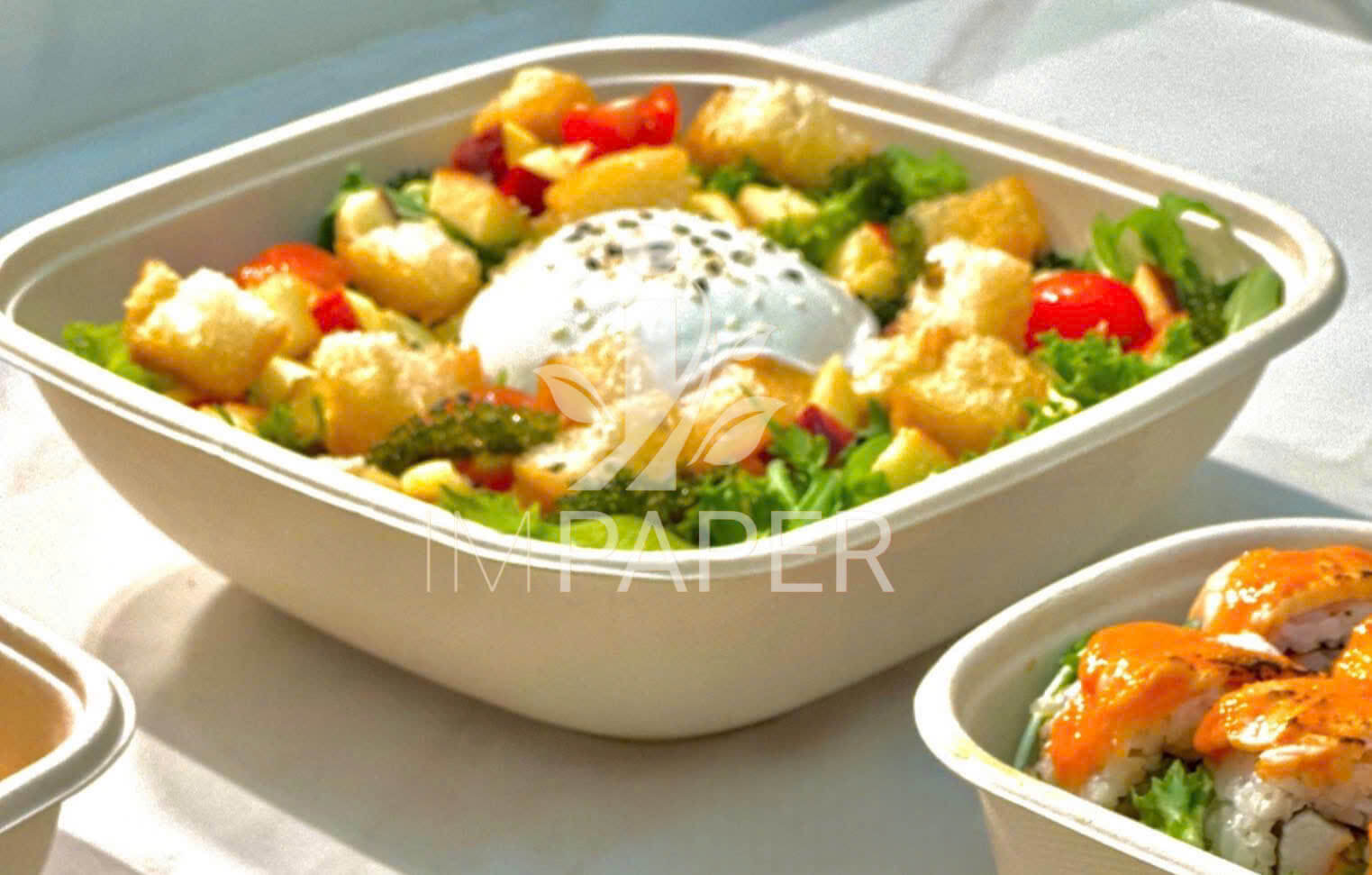 hộp giấy bã mía đựng sushi